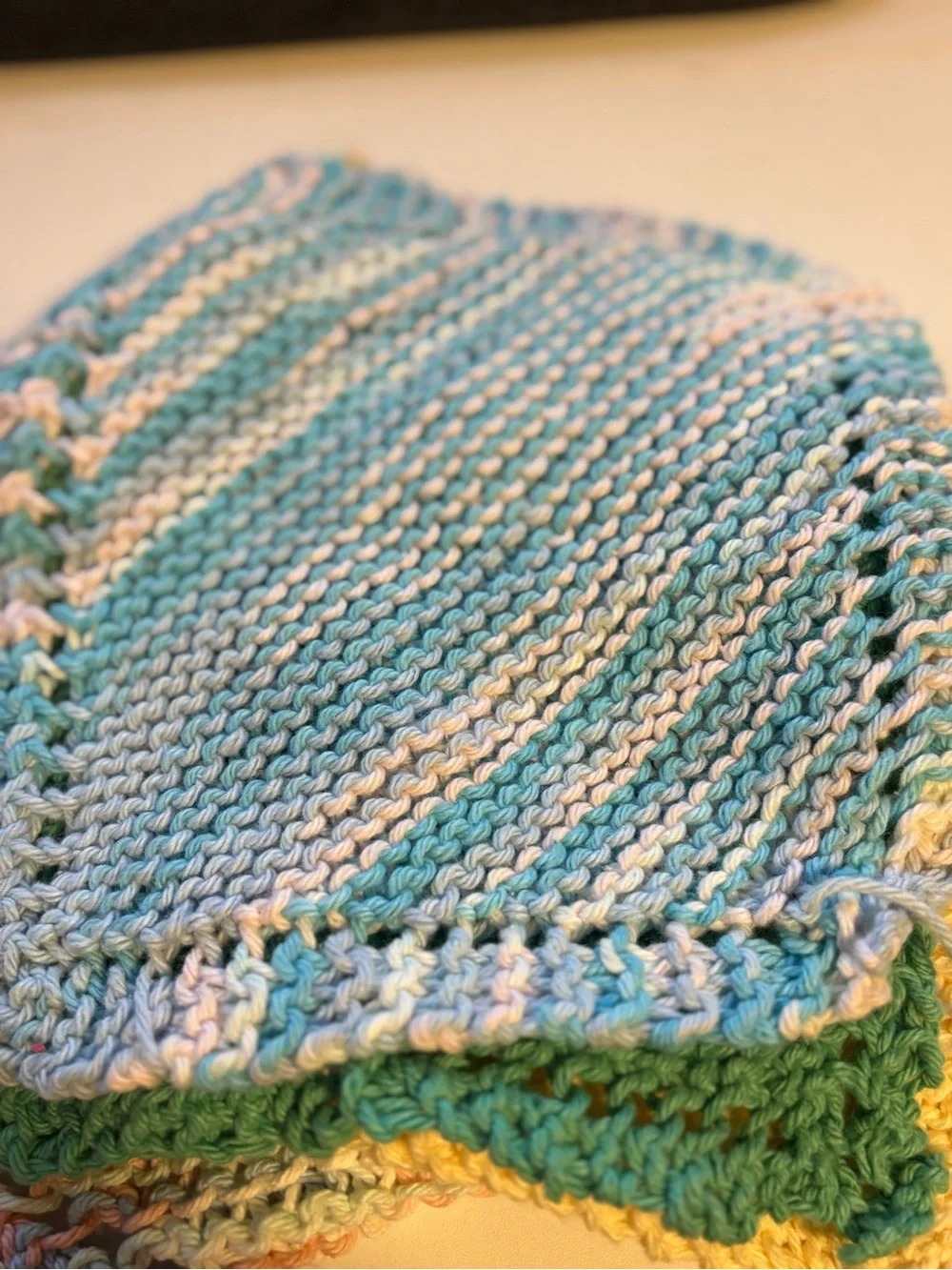 Handmade Cotton Knit Dishcloth Set of 10